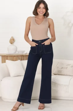 Cindy Wide Leg Jeans in Indigo><noscript><img width=