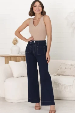 Cindy Wide Leg Jeans in Indigo><noscript><img width=