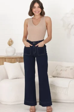 Cindy Wide Leg Jeans in Indigo><noscript><img width=
