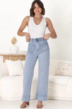 Cindy-Lou Wide Leg Jean in Light Denim><noscript><img width=