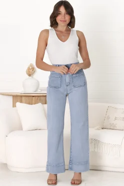 Cindy-Lou Wide Leg Jean in Light Denim><noscript><img width=