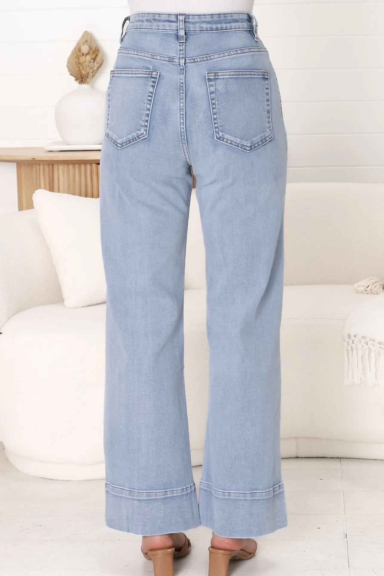 Cindy-Lou Wide Leg Jean in Light Denim>Salty Crush New