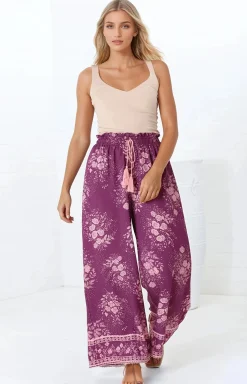 Colson Pants - High Waist Wide Leg Pant in Briella Print Berry><noscript><img width=