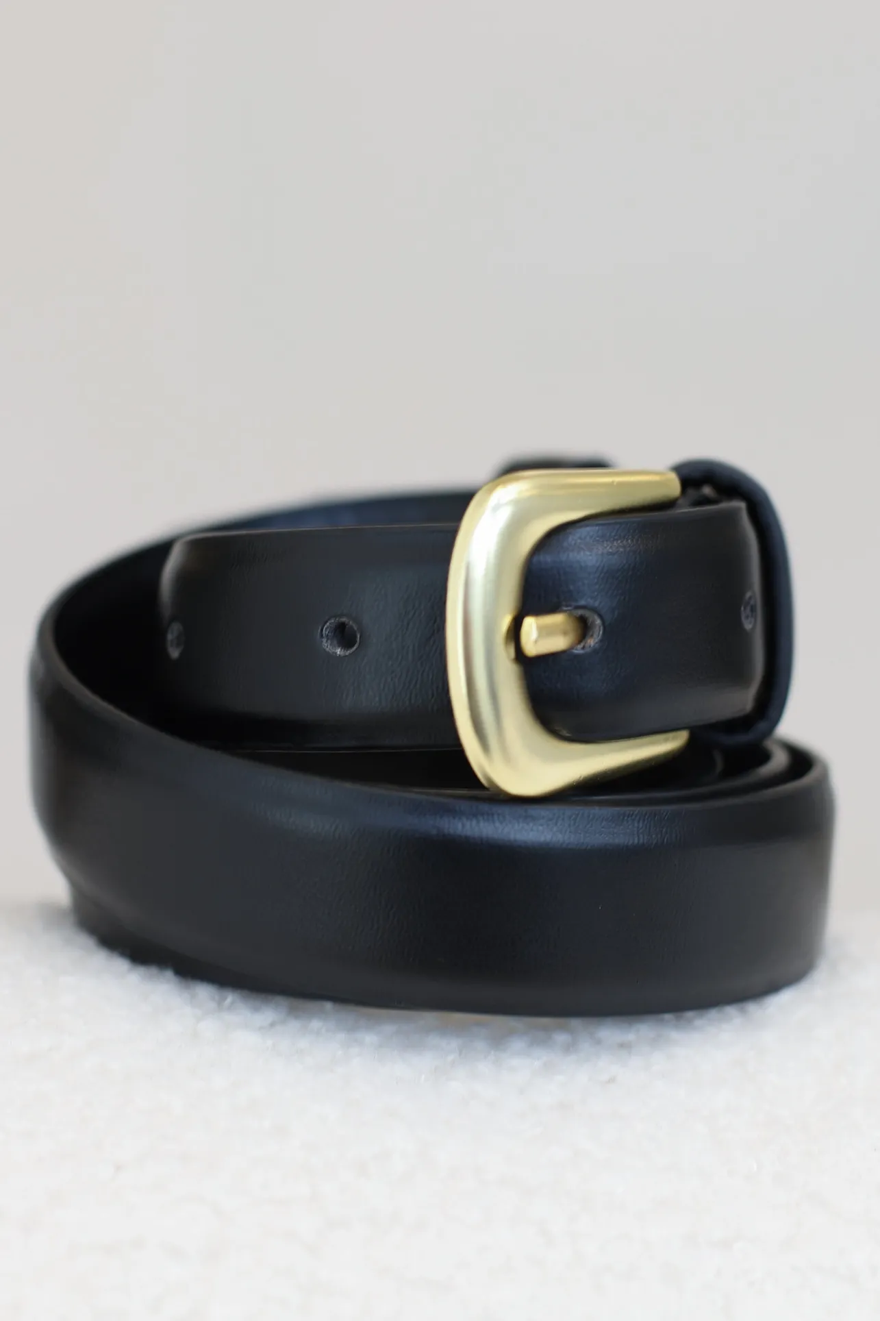 Cruz PU Leather Gold Buckle Thin Belt Set - Black/Brown>Salty Crush Hot