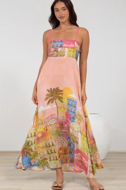 Danica Maxi Dress - Adjustable Spaghetti Strap Sun Dress in Tullia Print><noscript><img width=