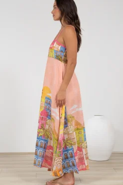 Danica Maxi Dress - Adjustable Spaghetti Strap Sun Dress in Tullia Print><noscript><img width=