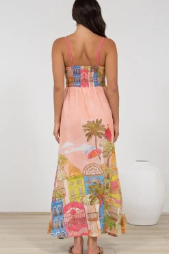 Danica Maxi Dress - Adjustable Spaghetti Strap Sun Dress in Tullia Print><noscript><img width=