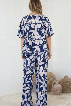 Dudah Pants - High Waisted Wide Leg Pants in Moonshadow Print><noscript><img width=