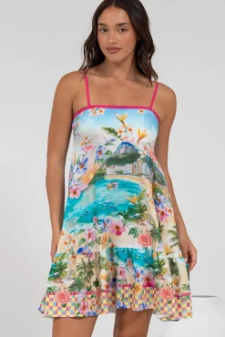 Essie Mini Dress - Sun Dress With Shirred Back In Della Print><noscript><img width=