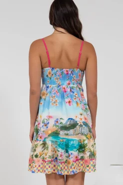 Essie Mini Dress - Sun Dress With Shirred Back In Della Print><noscript><img width=