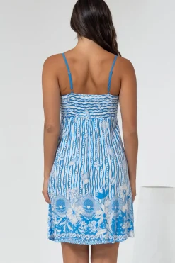 Essie Mini Dress - Sun Dress With Shirred Back In Ailsa Print><noscript><img width=