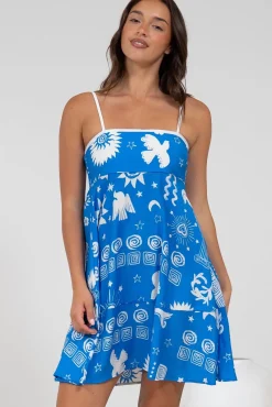 Essie Mini Dress - Sun Dress With Shirred Back In Aurie Print><noscript><img width=