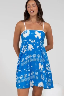 Essie Mini Dress - Sun Dress With Shirred Back In Aurie Print><noscript><img width=
