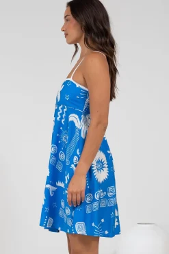 Essie Mini Dress - Sun Dress With Shirred Back In Aurie Print><noscript><img width=
