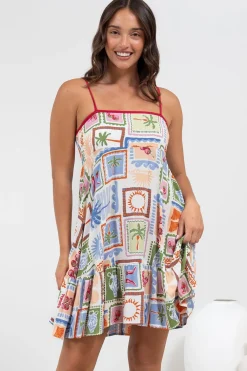 Essie Mini Dress - Sun Dress With Shirred Back In Elly Print><noscript><img width=