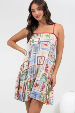 Essie Mini Dress - Sun Dress With Shirred Back In Elly Print><noscript><img width=