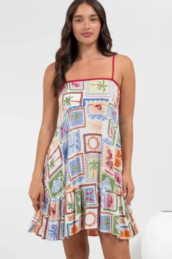 Essie Mini Dress - Sun Dress With Shirred Back In Elly Print><noscript><img width=