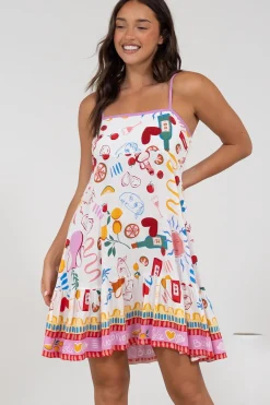 Essie Mini Dress - Sun Dress With Shirred Back In Dolce Vita><noscript><img width=