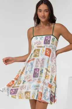 Essie Mini Dress - Sun Dress With Shirred Back In Reina Print><noscript><img width=