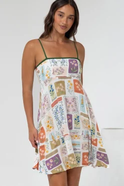 Essie Mini Dress - Sun Dress With Shirred Back In Reina Print><noscript><img width=