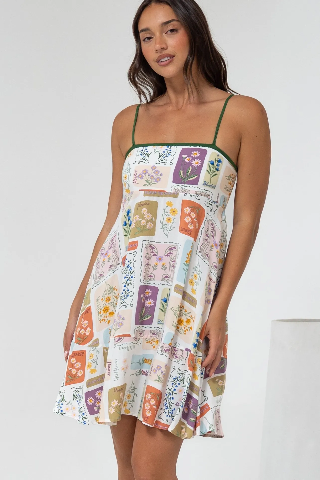 Essie Mini Dress - Sun Dress With Shirred Back In Reina Print>Salty Crush Clearance