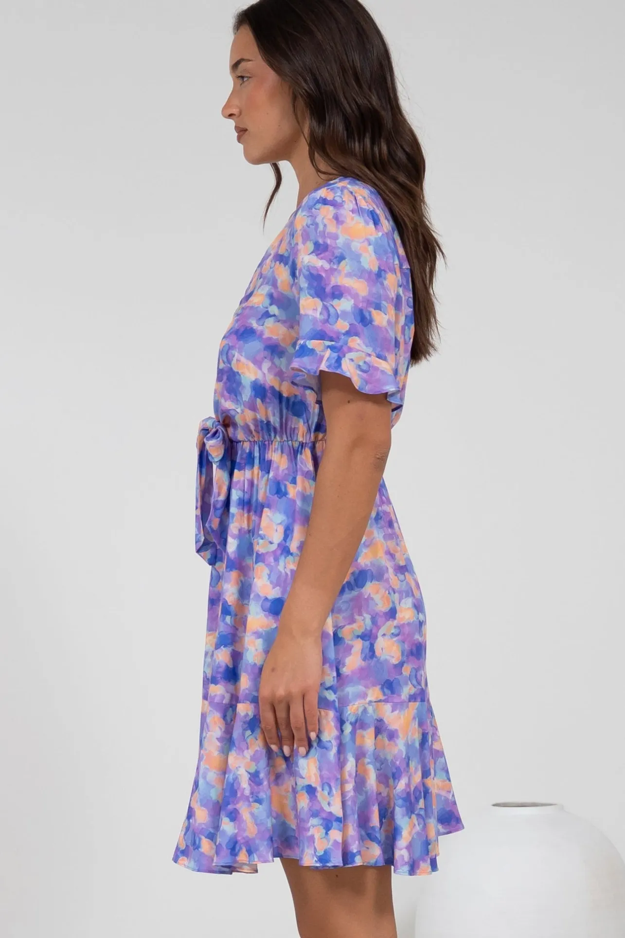 Handel Mini Dress in Confetti Print Purple>Salty Crush Best