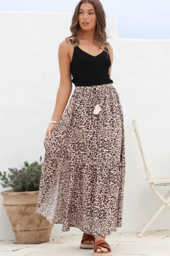 Hellen Maxi Skirt - High Waisted Skirt with Front Splits in Perrie Print><noscript><img width=