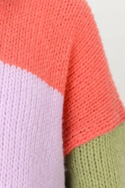 Hillary Cardigan - Cropped Color Block Cardigan in Lilac><noscript><img width=