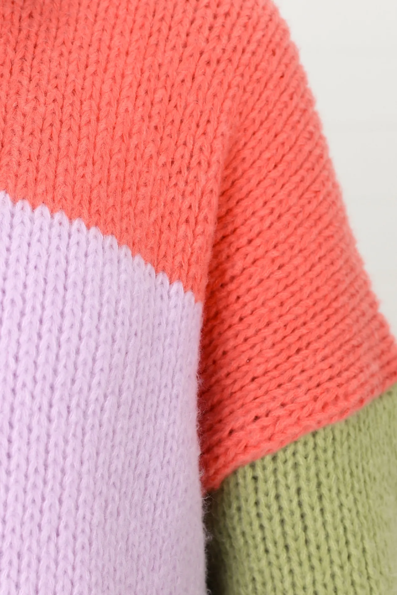 Hillary Cardigan - Cropped Color Block Cardigan in Lilac>Salty Crush Online
