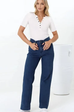 Jesse Jeans - High Waisted Wide Leg Jeans in Dark Denim><noscript><img width=