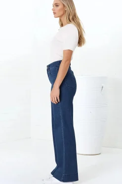 Jesse Jeans - High Waisted Wide Leg Jeans in Dark Denim><noscript><img width=