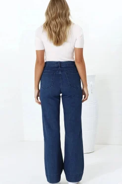 Jesse Jeans - High Waisted Wide Leg Jeans in Dark Denim><noscript><img width=