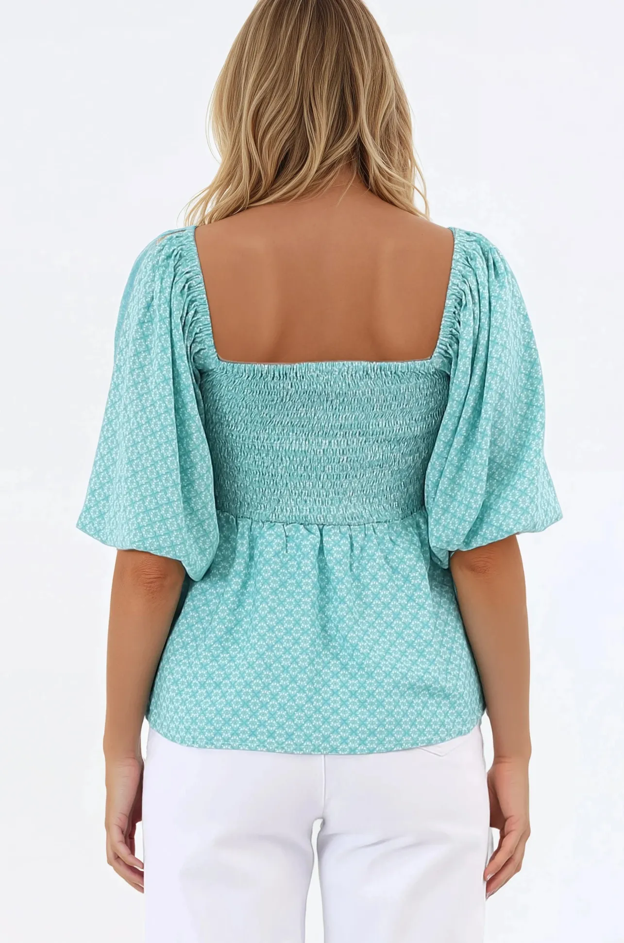 Jones Top - On or Off Shoulder Pull Over Top in Airin Print>Salty Crush Best