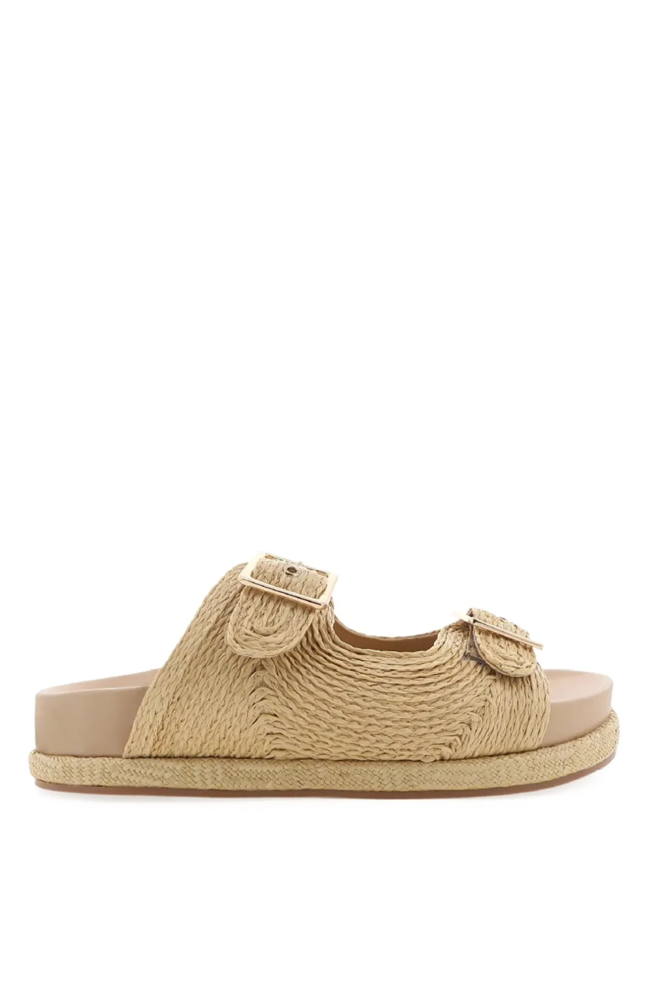 Juliet Sandals - Platform Slide in Natural Raffia>BILLINI Clearance