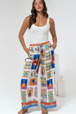 Keo Pants - High Waisted Wide Leg Pants in Marta Print>Salty Crush Outlet