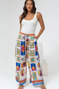 Keo Pants - High Waisted Wide Leg Pants in Marta Print>Salty Crush Outlet