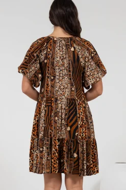 Lia Mini Dress - Balloon Sleeve Smock Dress in Riley Print><noscript><img width=