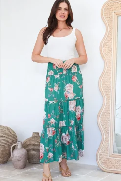 Louise Maxi Skirt/Midi Dress - Shirred Waistband Tiered Skirt or Dress in Floral Print><noscript><img width=
