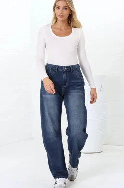 Luca Jeans - Whiskers Relaxed Barrel Jean in Dark Denim><noscript><img width=