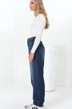 Luca Jeans - Whiskers Relaxed Barrel Jean in Dark Denim><noscript><img width=