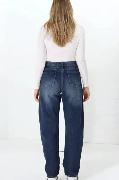 Luca Jeans - Whiskers Relaxed Barrel Jean in Dark Denim><noscript><img width=