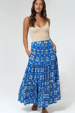Maggie Maxi Skirt - Elasticated High Waist Skirt in Talia Print><noscript><img width=