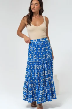 Maggie Maxi Skirt - Elasticated High Waist Skirt in Talia Print><noscript><img width=
