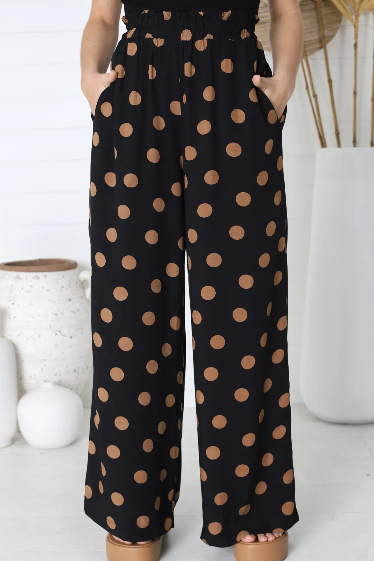 Mahony Pants - Paper Bag High Waisted Pants with Pockets>Salty Crush Outlet