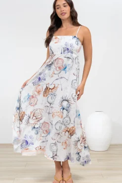 Mattina Maxi Dress: Spaghetti Strap Sun Dress in Zodiac Print><noscript><img width=