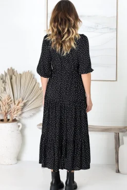 Montania Maxi Dress - Buttoned Bodice Pull in Waist Dress><noscript><img width=