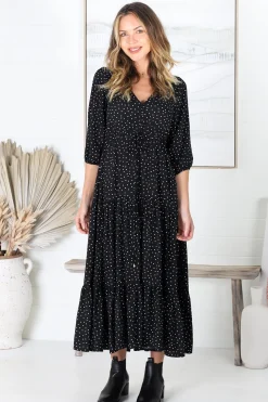 Montania Maxi Dress - Buttoned Bodice Pull in Waist Dress><noscript><img width=