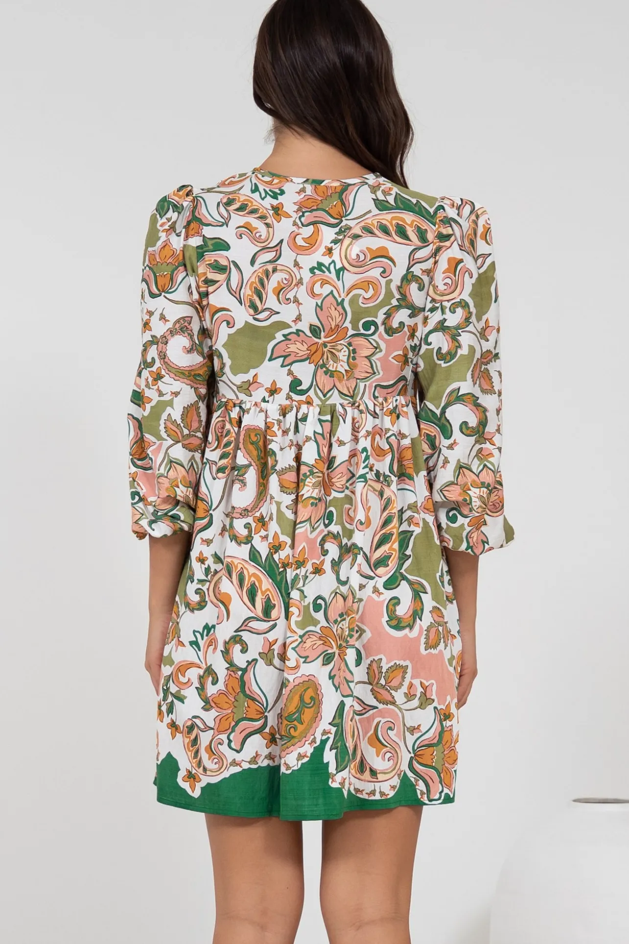 Nora Mini Dress - Long Sleeve Baby Doll Dress in Marcia Print>Salty Crush Online