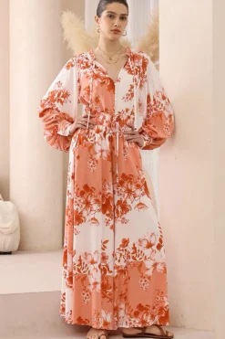 Perrio Blouse - Frill Collar Button Down Balloon Sleeve Shirt in Eryn Print><noscript><img width=