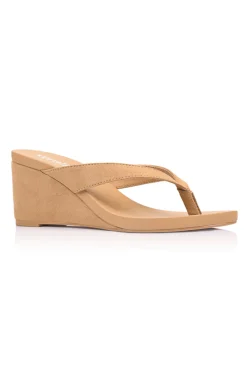 Polly Thong Wedges - Camel Tan Micro>Verali Outlet